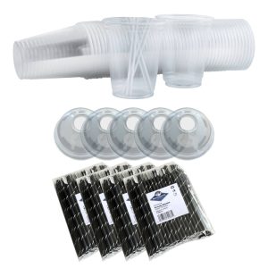 Cup lid & paper straw bundle plain